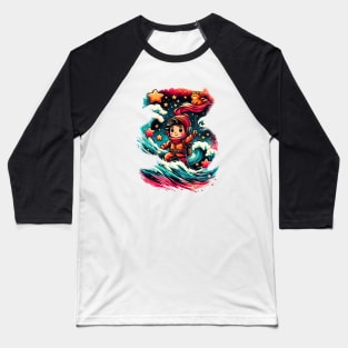 Cute Design Stellar Surfing Boy Baseball T-Shirt